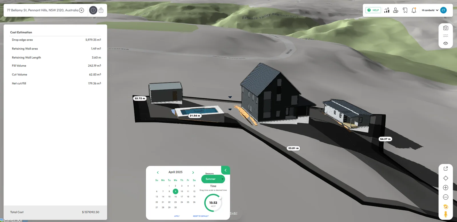 best software for 3d house design showing shawdow