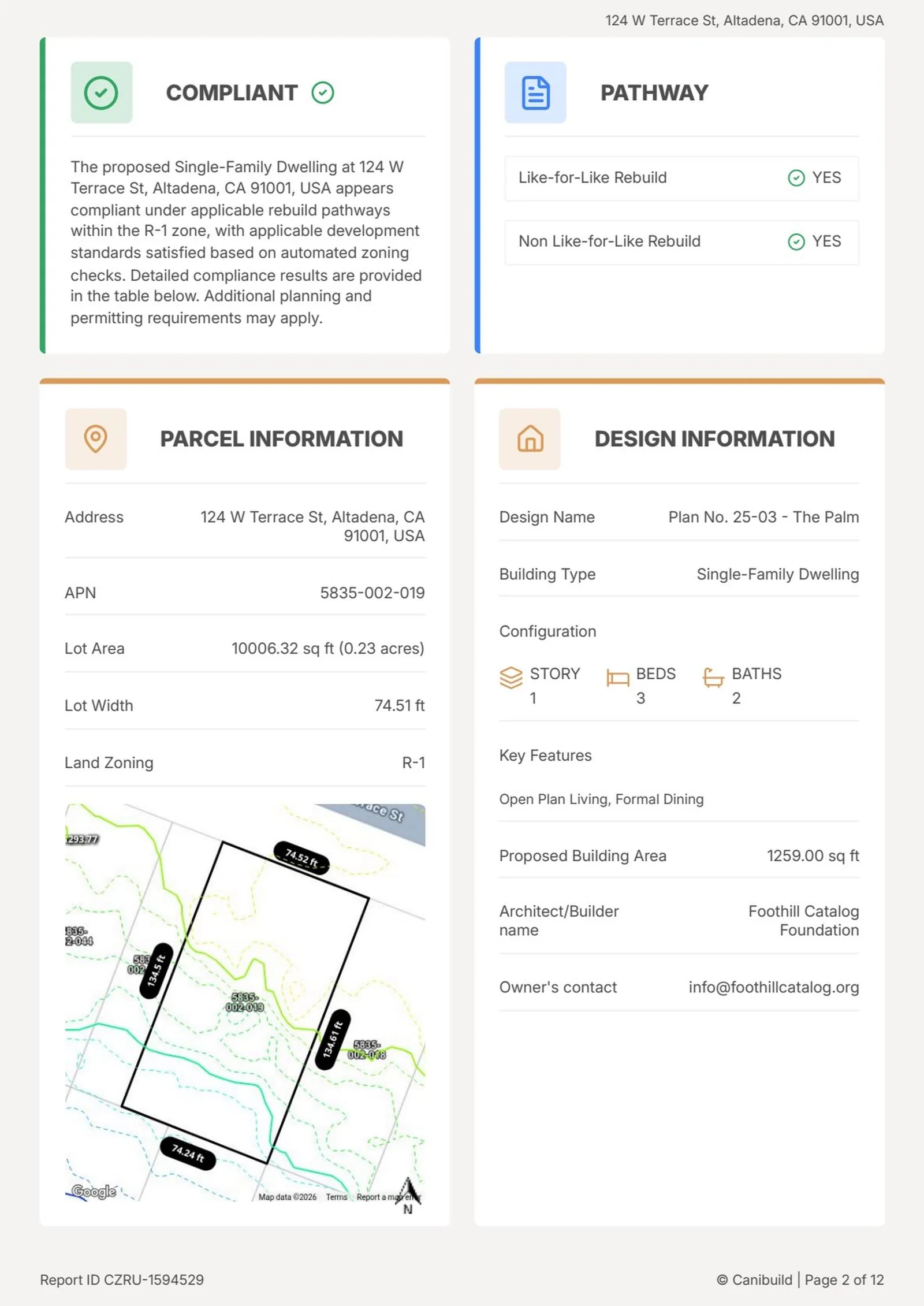 Compliant Pathway & Parcel Info